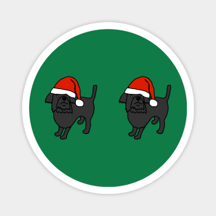 Pair of Cute Christmas Santa Dogs Magnet